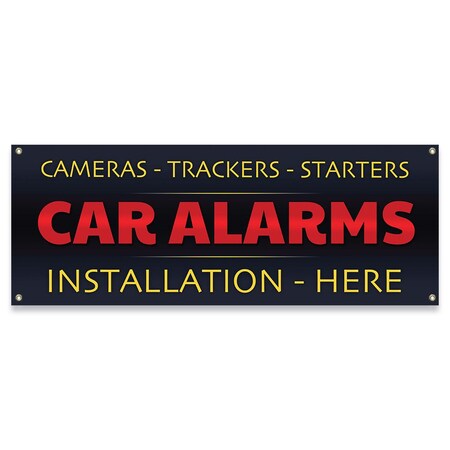 Signmission Car Alarms Installation Banner Concession Stand Food Truck Single Sided B-30026